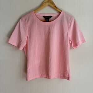 Brooks Brothers Light Pink Short Sleeve Classic Crew Neck Cotton Tee Size L